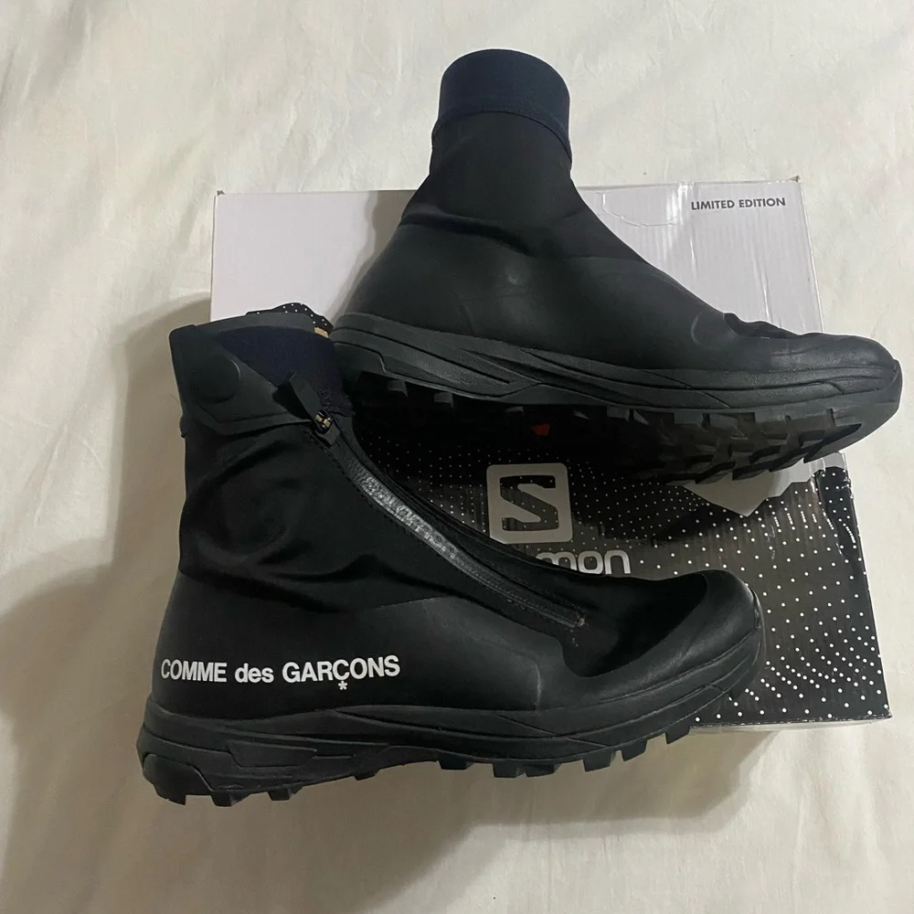 Comme Des Garçon x Salomon Logo Print High Top Sneakers - Picture 5 of 11